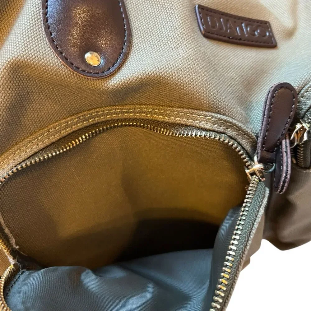 Django Dachshund Dog Carrier Bag Waxed Canvas Olive Size Medium